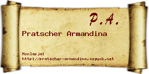 Pratscher Armandina névjegykártya
